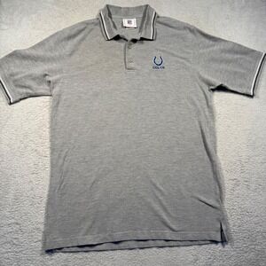 Vintage Y2K Men's Gray NFL Indianapolis Colts Polo Shirt Size Large‎